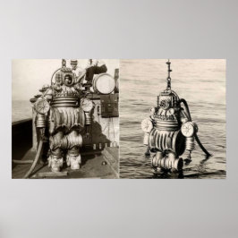 Poster Un Suit De Plongée 550 LB Des Années 1900