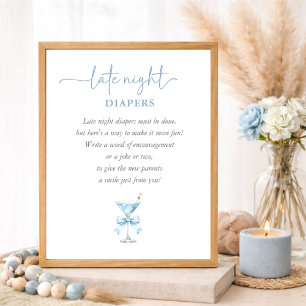 Poster Un TIni One Garçon Bleu Baby Shower Couches de Nui