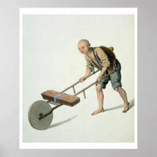 Poster Un travailleur, plaquent 27 "du costume de la