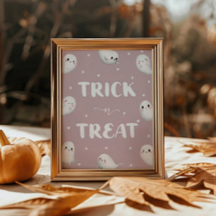 Poster Un Trick Ou Une Tête D'Halloween Éffrayant