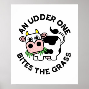 Poster Un Udder On Mord L'Herbe Funny Cow Pun