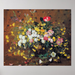 Poster Un vase d'affiche de fleurs