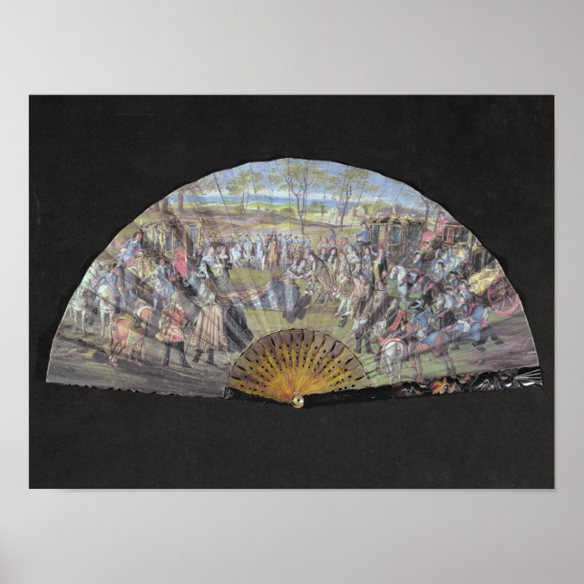 Poster Un ventilateur représentant le mariage de Louis de (Devant)