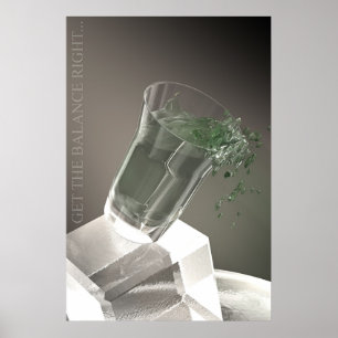 Poster Un verre de l'eau verte