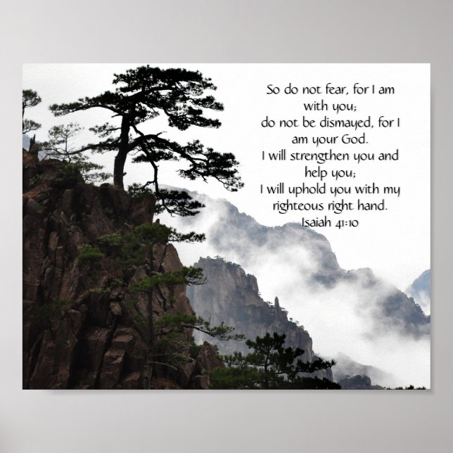 Poster Un verset biblique inspirant de la Bible d'Isaïe (Devant)