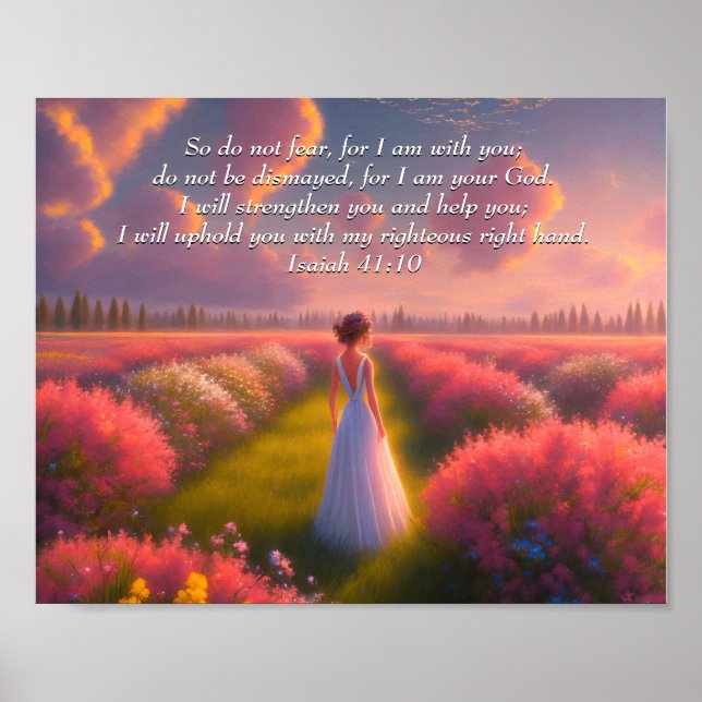 Poster Un verset biblique inspirant de la Bible d'Isaïe (Devant)
