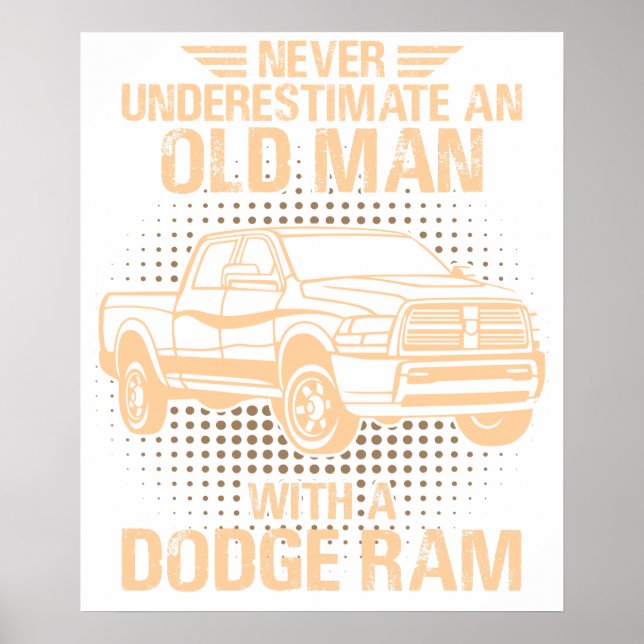 Poster Un vieil homme Dodge Ram (Devant)