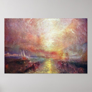 Poster Un yacht approchant les arts par Turner Joseph CMA