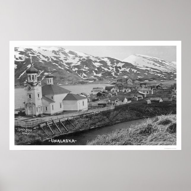 Poster Unalaska, Église de l'Alaska 1914 (Devant)