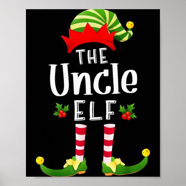Poster Uncle Christmas Elf Matching Pajama X-mas Party  (Devant)