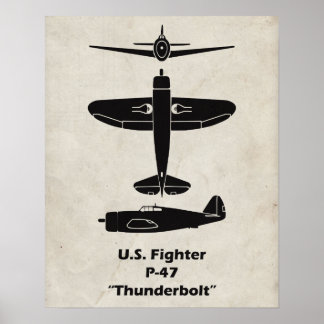 Poster und Dekor der P-47-Schraubenflugzeuge