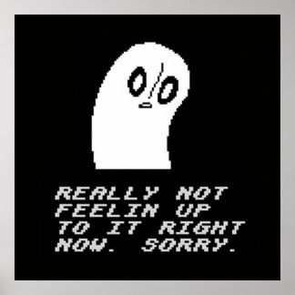 Poster Undertale Napstablook Vraiment pas se sentir à la
