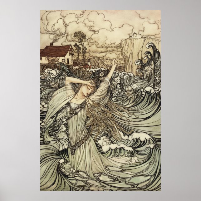 Poster Undine by Arthur Rackham (Devant)