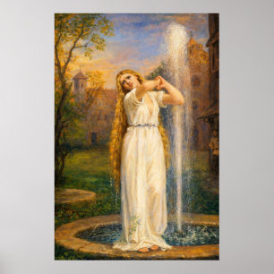 Poster Undine par John William Waterhouse (Couleurs Vives