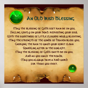 Poster Une ancienne bénédiction irlandaise sur parchemin