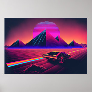Poster Une aventure Synthwave à travers le désert