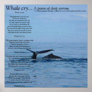 Poster Une baleine pleure..., Un poème de profonde triste