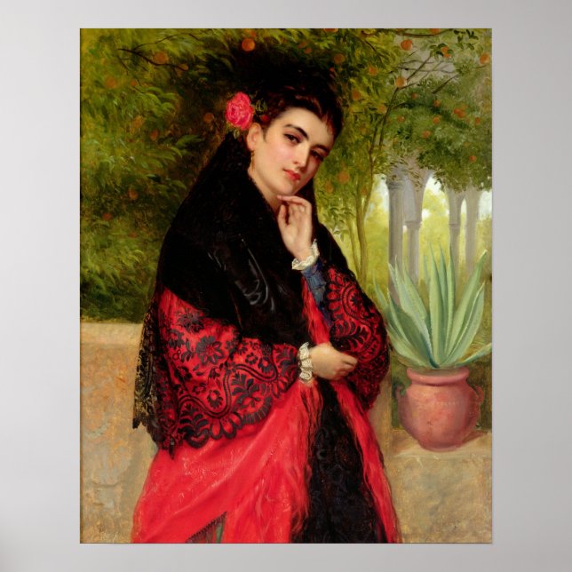 Poster Une beauté espagnole, 1872 (huile sur toile) (Devant)