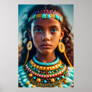 Poster Une belle fille des tribus inca