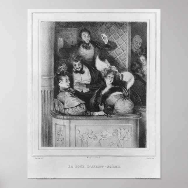 Poster Une boîte de théâtre, gravée par Julien (Devant)