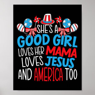 Poster Une bonne fille qui aime l'Amérique 4 juillet les