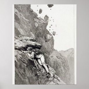 Poster Une canonnade sur le Matterhorn, 1862, 'de l'Asc