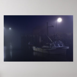Poster Une carte d'art nocturne de Lonely Harbour