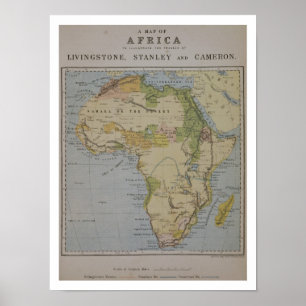 Poster Une carte de l'Afrique pour illustrer les voyages 