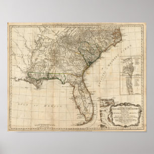 Poster Une carte générale des colonies britanniques du