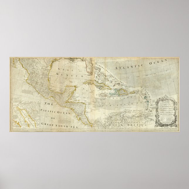 Poster Une Carte Précise De La Section Sud De L'Amérique  (Devant)