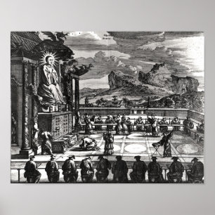 Poster Une cérémonie bouddhiste de, 'Indiae Orientalis