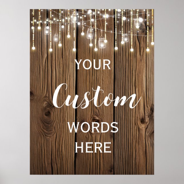 Poster Une chaîne de lumières rustique crée votre propre  (Devant)