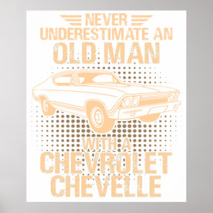 Poster Une Chevrolet Chevelle 1968 de vieil homme