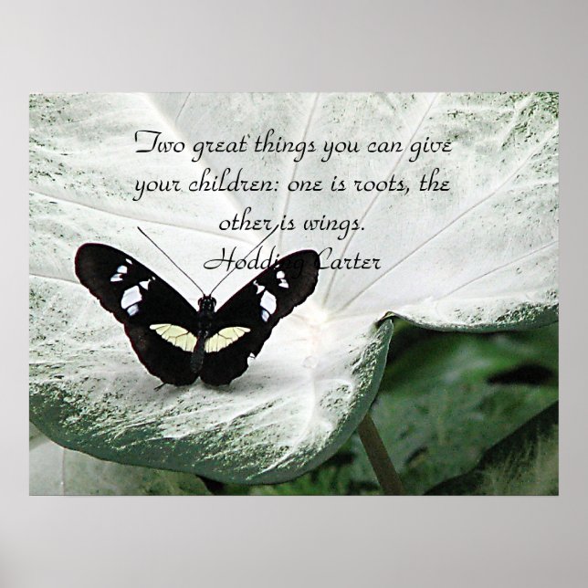 Poster Une citation de papillon noir pour les enfants (Devant)