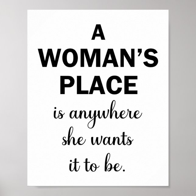 Poster Une citation inspirée de la place de la femme (Devant)