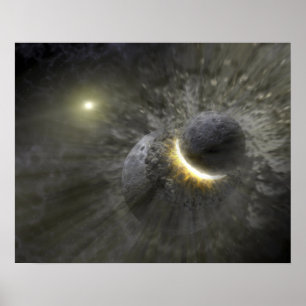 Poster Une collision entre des objets massifs dans l'espa