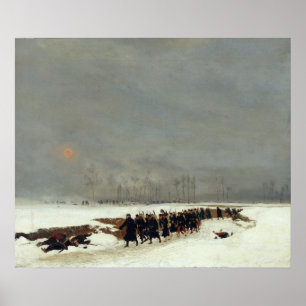 Poster Une colonne d'infanterie sur le chemin d'un raid