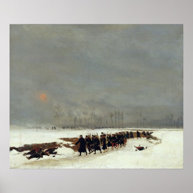 Poster Une colonne d'infanterie sur le chemin d'un raid (Devant)