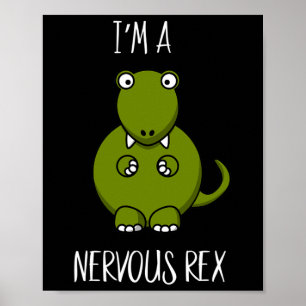 Poster Une comédie nerveux Rex Anxiété Dinosaur Dino T-re