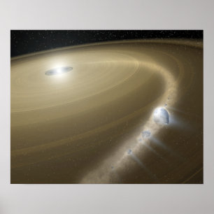 Poster Une comète déchirée vers des schreds autour d'une 