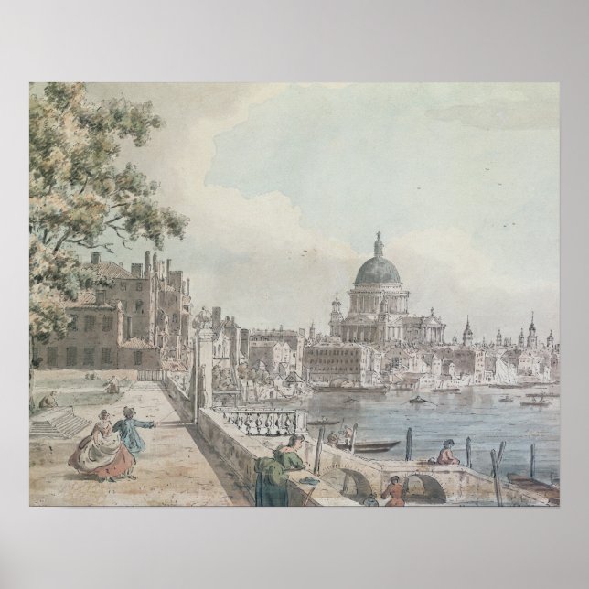 Poster Une copie d'une partie du dessin de Canaletto, de  (Devant)
