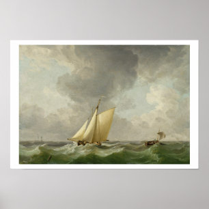 Poster Une coupe dans une brise forte (huile sur cuivre)