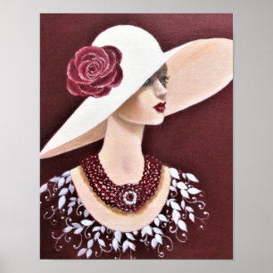 Poster Une Dame de la société Vintage