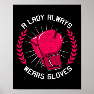 Poster Une Dame Porte Toujours des Gants Boxeuse Boxeuse