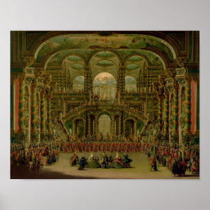 Poster Une danse dans un palais rococo baroque