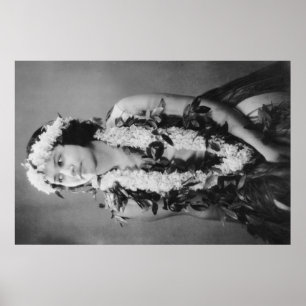 Poster Une danseuse hawaïenne de Hula Photo Hawaii