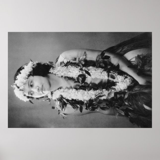 Poster Une danseuse hawaïenne de Hula Photo Hawaii (Devant)