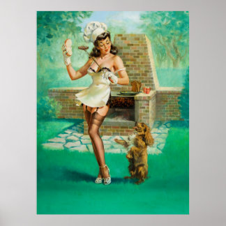 Poster Une de plus S'il vous plaît illustrations Pinup Ar