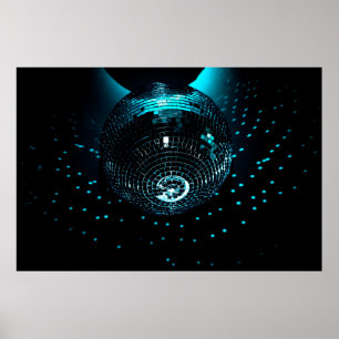 Poster Une discothèque brillante accrochée à un arrière -