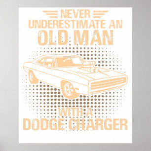 Poster Une Dodge Charger de vieil homme 1970